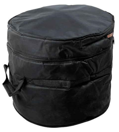 Heavy Duty Five Piece Drum Bag Set With Killer 10mm Foam Padding For 10 12 And 14 Inch Rack Toms, Plus 14 Inch Snare And 22 Inch Bass Drum, round black drum bag with zipper.