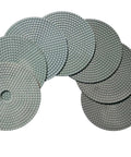 Pro Grade 7 Inch Diamond Polishing Pad Set For Marble Concrete Terrazzo And Granite Floors Wet Or Dry Polishing Grit 50-3000
