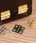 No Hassle Mini Jewelry Box Hinges Sweet Bronze Gold Cabinet Hardware For Wood Works And Gift Cases showing various hinge colors.