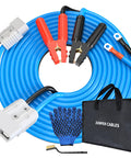 Heavy Duty 0 Gauge 30 Foot Jumper Cables With Quick Connect Plug Sets 1000 Amp Automotive Booster Kit For Cars SUVs And Trucks Includes Carry Bag Gloves And Brushes