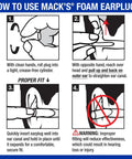 Illustration of how to use Blackout Soft Foam Earplugs With 32 dB NRR, instructions for proper insertion and fit.