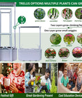 Smart Indoor Hydroponic Garden System Kit With Trellis And LED Grow Light Plug N Play Setup showing plant growth options.