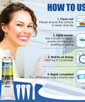 Dishwasher Rack Repair Coating Kit 1.7 Oz White Vinyl Rack Rust Touch Up Paint With Scraper And Brushes, DIY steps shown