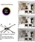 Dope Modern LED Ceiling Light Dimmable Black Chandelier With Twelve Heads Sputnik Pendant displayed in kitchen settings.