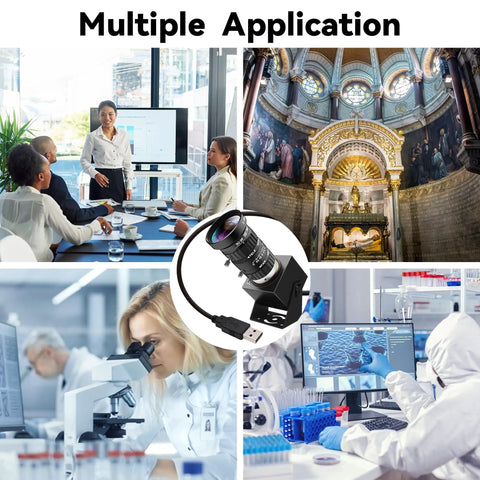 Top Tier 48MP USB Webcam Pumping Out Straight Fire 8K Ultra HD Video With 5 To 50MM 10X Manual Zoom Lens in various applications.