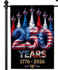 Patriotic 12x18 Inch Garden Flag For 250th Anniversary Celebration 1776 To 2026 All American Backyard Outdoor Decor, black background