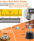 M6 Thread measurements showing adjustable leveling glides and specifications for Kick It Up With Dead Simple M6 Thread Furniture Leveling Feet Screw In Adjustable Glides Rock Solid Table Chair Levelers No Sweat Easy Install Hella Sturdy Floor Pads For Cabinets 8 Pack.