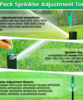 Three Pack Sprinkler Adjustment Tool Set For Rain Bird 5000 And Hunter PGP MP Heads in use on lawn sprinkler