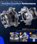 Pair of Rear Wheel Hub Bearing Assembly 512201 for Nissan Altima 2002-2006, Maxima 2004-2008, Quest 2004-2009 with ABS