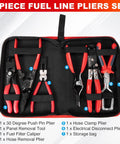 Six Piece Fuel Line Pliers Set For Auto Repair With Hose Clamp Pliers Panel Removal Tool Hose Removal Pliers in storage bag