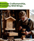 Handcrafted bird feeder workshop with craftsman, featuring US Cedar Outdoor Bird Feeder With Hanging Design Handcrafted Wood Double Suet Cage