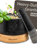 Heavy Duty Granite Mortar And Pestle Set 2 Cup Stone Grinder For Spices And Herbs With Non Slip Wooden Base Perfect For Guacamole And Salsa Pesto And Fresh Spice Blends That Crush Spices Like A Boss