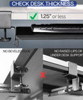 Close-up of Under Desk Keyboard Tray With Pull Out Platform Extra Sturdy C Clamp Mount on 1.25 inch thick table edge.