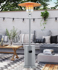 Propane Outdoor Patio Heater 50,000 BTU With Instant Heat, 360 Degree Heating Coverage, Strengthened Stainless Steel Burner, Grey