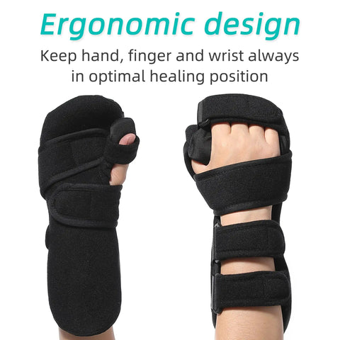 All Day Comfort Resting Hand Splint For Night Immobilization And Wrist Support To Aid Stroke Recovery Flexion Contractures Arthritis Tendonitis Right Hand Medium Fit with ergonomic design and adjustable straps