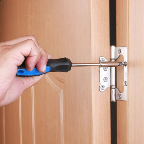 Using a screwdriver from 40 Piece All Purpose Tool Kit For Home Garage Office And Dorm Use Durable DIY Ready Handyman Set