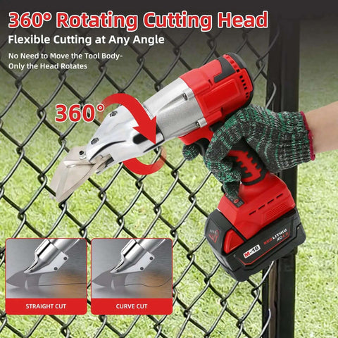 Cordless Metal Cutter With Rotating Head, Heavy Duty 221 Ft Lbs Torque Metal Shears for Cutting Stainless Steel