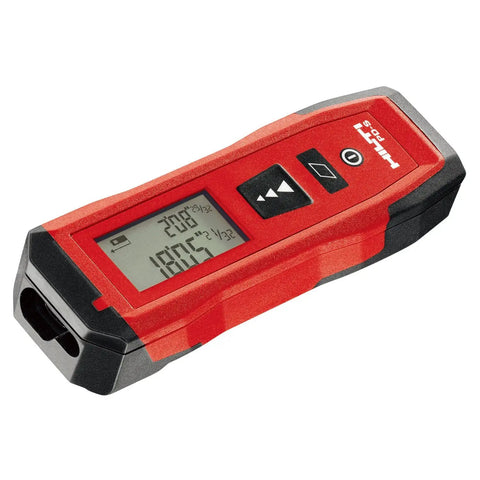 Pro Grade Laser Distance Meter For Builders And DIYers With 200 Ft Range And 1.5 mm Accuracy, red and black design, digital display