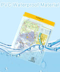Yellow Large Waterproof Dry Bags 3 Pack Clear Pouches for documents and maps in water, PVC material shown