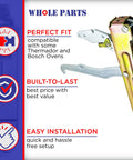 Upgraded Oven Door Hinge Kit Set Of 2 For Easy No Fuss Replacement On Select Ovens Part 00487747 Replaces AP2837518 And 1028641