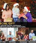 Family exchanging gifts in festive setting, text promoting special gifts for Father's Day, Birthday, Christmas, and Housewarming.
