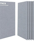 5 Pack Acoustic Panels Smoke Gray High Density Soundproofing Foam Tiles Kill Echo And Noise Pollution For Home Studio Gear Upgrade Room Treatments Nrc 0.95 Smooth Vibes Locked displayed in a vertical arrangement with dimensions.