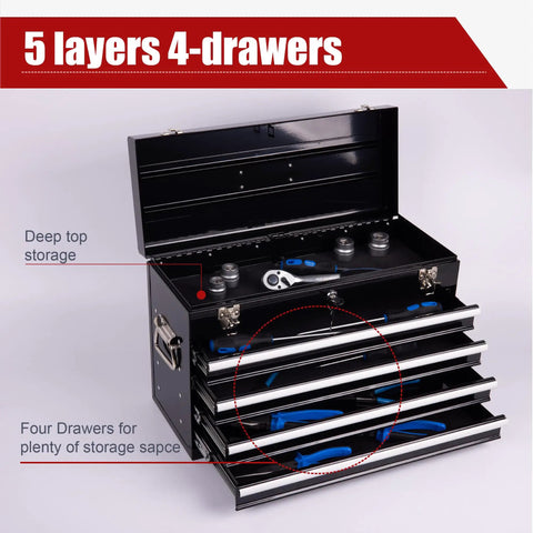 Rock Solid 21 Inch Freestanding Storage Cabinet Featuring Smooth Ball Bearing Slides showcasing deep top storage and four drawers.