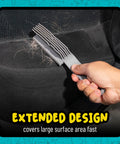 Pro Rubber Pet Hair Removal Brush For Cars Trucks SUVs RVs And Home Multi Surface Detailing Tool used on car seat