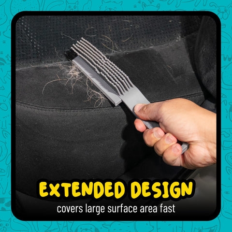 Pro Rubber Pet Hair Removal Brush For Cars Trucks SUVs RVs And Home Multi Surface Detailing Tool used on car seat