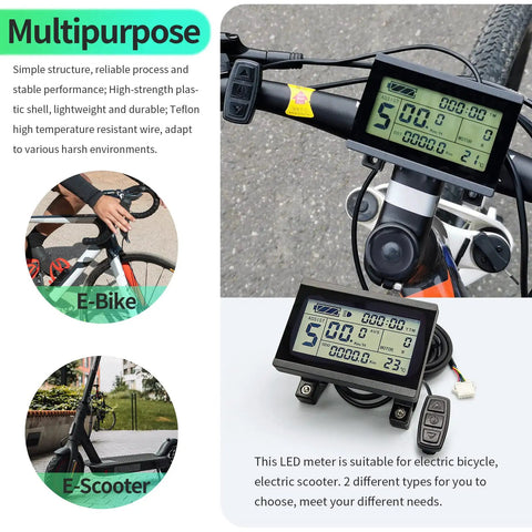 KT LCD3 Electric Bike Display 24V 36V 48V Waterproof Plug KT Controller Compatible Retrofit Kit Accessory For Clear Readouts Easy Install Durable Screen For E Bikes And Pedal Assist
