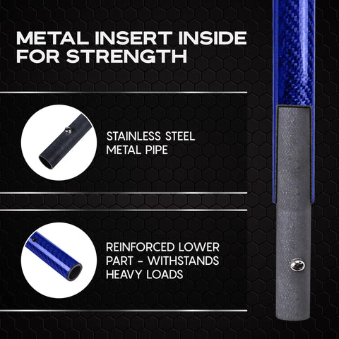 Metal insert details of Carbon Fiber Travel Pole For Beach Metal Detecting Shovels Lightweight Universal Handle