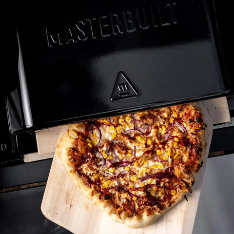 Gravity Series Outdoor Pizza Oven Accessory Insert With Ceramic Stone And Stainless Interior, Porcelain-Coated Exterior In Black.