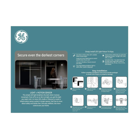 Secure corner with Led Plus Linkable Outdoor Flood Light With Motion Sensor For Driveways And Patios, easy installation guide shown