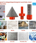 3-piece orange diamond beveling chamfer bits set with 5/8-11 adapter for enlarging and trimming ceramic tile holes