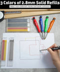 Mechanical Carpenter Pencil Set With Built In Sharpener And Long Nose Tip Clip Portable 5 Color Pencils With 30 Refills