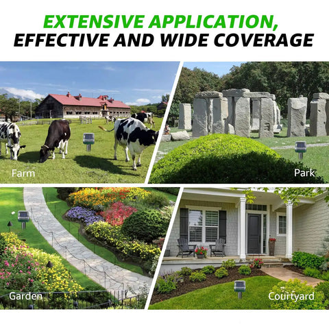 Solar Powered Ultrasonic Mole And Pest Deterrent For Outdoor Gardens in farm, park, garden, courtyard settings