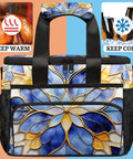 Pattern Texture Insulated Picnic Backpack for Women and Men Large Portable Lunch Bag with Insulated Cooler Compartment