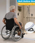 Self Adhesive Silicone Shower Threshold Water Dam Collapsible Flood Barrier For Curbless Walk In Bathrooms Straight Up Keeps Floors Bone Dry And Kills Splash Back Clean Quick with wheelchair access in a bathroom setting.