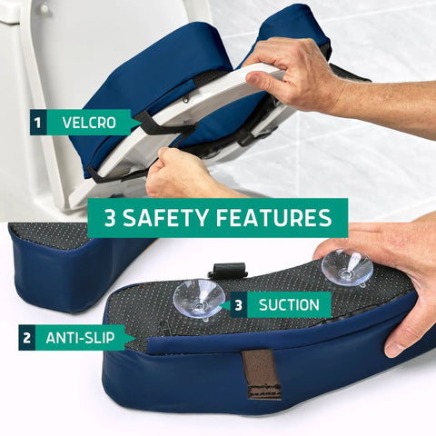 Total Game Changer Elevated Toilet Seat Riser Adds Three Inches Of Firm High Density Foam Support Perfect For Seniors Wanting Easy Sit Stand Independence With A Universal Bathroom Fit And No Sweat Daily Reliability