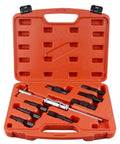 Open case of Blind Hole Collet Bearing Puller Set With Slide Hammer, 9 Piece Inner Bearing Extractor Kit, Fits 8-32mm Collets.