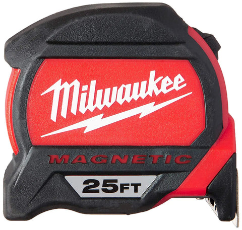 Magnetic Tape Measure 25 Ft By 1.83 In, Nylon Bond Blade Protection, 5 Point Reinforced Frame, Finger Stop Guard, Heavy Duty Construction For Quick, Accurate Measurements On The Job Site