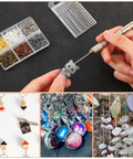 Handy Pin Vise Hand Drill Set For Resin Crafts And Jewelry Making, Includes 600 Small Screw Eye Hooks And 10 Drill Bit Sizes 0.8mm To 3.0mm, Ergonomic Zinc Alloy Handle, Push Drill Tool For Epoxy Jewelry Projects.
