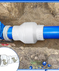 Installed 2 Inch PVC Swing Check Valve With No Spring Backflow Preventer White Silent Operation Reduces Water Hammer And Prevents Backflow