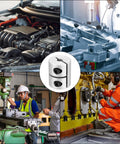 Collage with Two Pack 5Mm To 5Mm Aluminum Shaft Coupling Connector 25Mm Length Rigid Joint and industrial machinery scenes