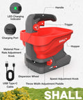 Diagram of Battery Powered Fertilizer Spreader For Salt Deicer And Lawn Care, Rechargeable Seed Spreader with 3.3L hopper