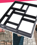 Reusable Concrete Walkway Molds 2 Pack 17.5 Inch 15.5 Inch 1.5 Inch Path Paver Set for DIY projects shown in use and close-up