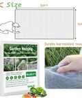 Ultra Fine Garden Netting 10 By 50 Feet For Raised Beds And All Veggies Mosquito And Pest Barrier Mesh shown with packaging and use