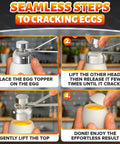 Egg Cracker Tool For Raw Eggs With Clean Cut No Mess Topper Keeps Yolks Intact And Fragments Low Durable Stainless Steel Egg Opener Easy Clean Kitchen Workhorse For Perfect Soft Boiled Or Fresh Eggs, stainless steel egg topper on soft-boiled egg