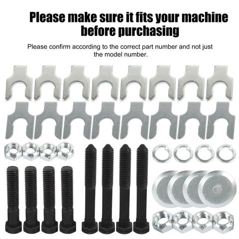 Upper And Lower Control Arm Bolt Kit With Nuts For Classic GM A Body Cars Including Camaro Chevelle Nova Firebird GTO Lemans Tempest Skylark El Camino 1964 Through 1974 Perfect Fit For Restorations And Performance Upgrades, displaying bolts, nuts, washers, and shims.