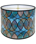 Made In USA Trendy Handmade Drum Lamp Shade 10 Inch Top 10 Inch Bottom 8 Inch Height With Brass Finish Spider Fitter Cool Hues